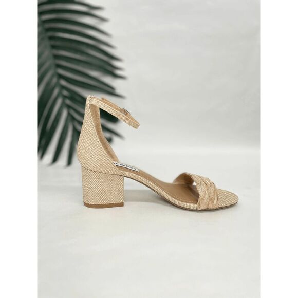 Steve Madden Women's Irenee Two-Piece Block-Heel Sandals - Raffia 5M - Picture 4 of 7